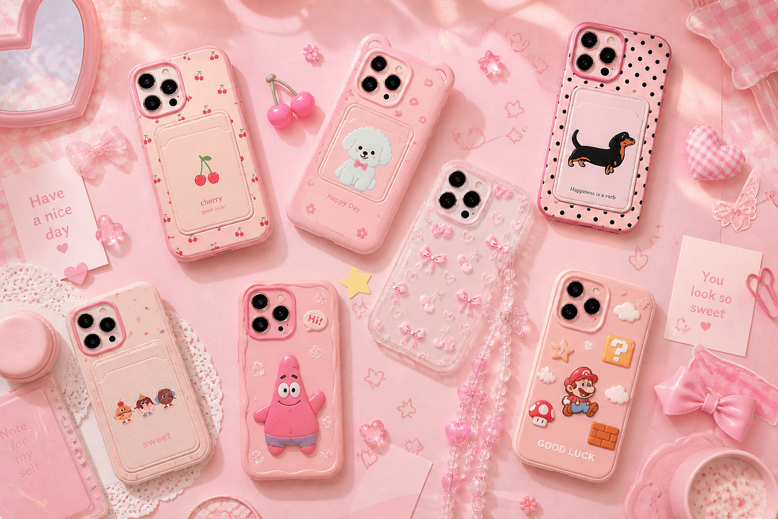 A collection of cute phone cases